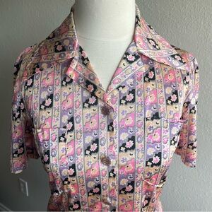 Vintage 1970s Floral Button-Up Shirt